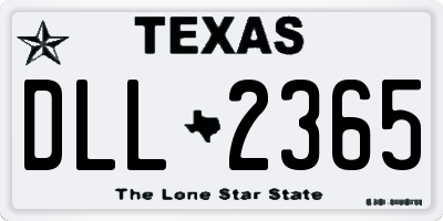 TX license plate DLL2365