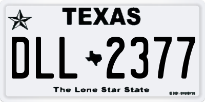 TX license plate DLL2377