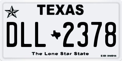 TX license plate DLL2378