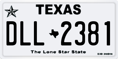 TX license plate DLL2381
