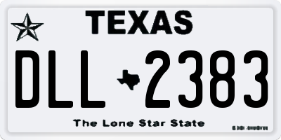 TX license plate DLL2383