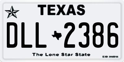 TX license plate DLL2386