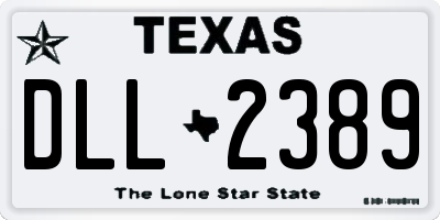 TX license plate DLL2389