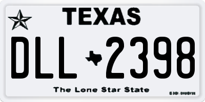 TX license plate DLL2398