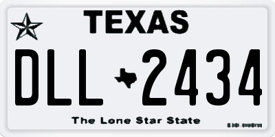 TX license plate DLL2434