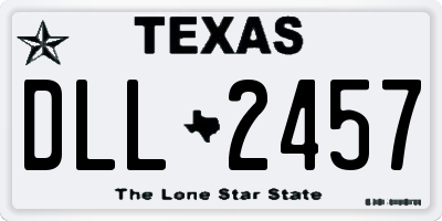 TX license plate DLL2457