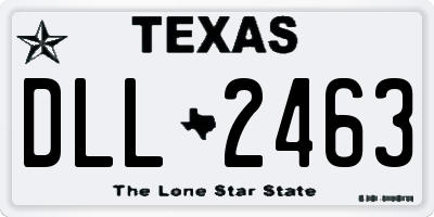 TX license plate DLL2463