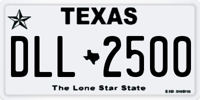 TX license plate DLL2500