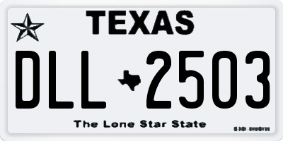 TX license plate DLL2503