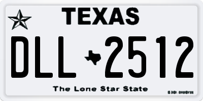 TX license plate DLL2512