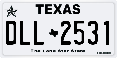 TX license plate DLL2531