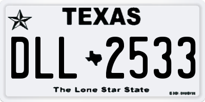TX license plate DLL2533
