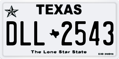 TX license plate DLL2543