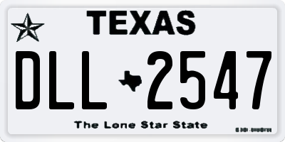 TX license plate DLL2547