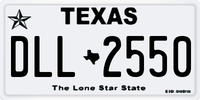 TX license plate DLL2550