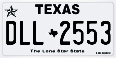 TX license plate DLL2553