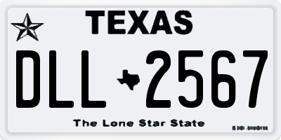 TX license plate DLL2567