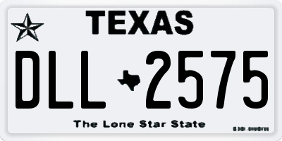 TX license plate DLL2575