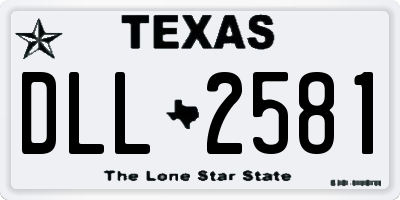 TX license plate DLL2581