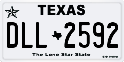 TX license plate DLL2592