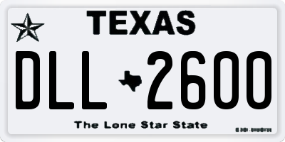 TX license plate DLL2600