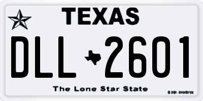 TX license plate DLL2601