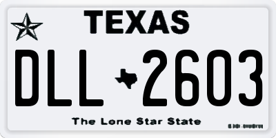 TX license plate DLL2603