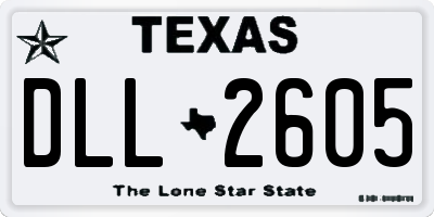 TX license plate DLL2605