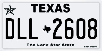 TX license plate DLL2608