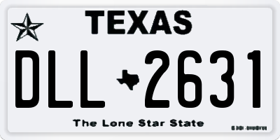 TX license plate DLL2631