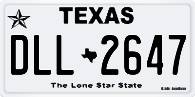 TX license plate DLL2647