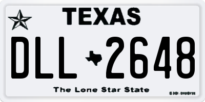 TX license plate DLL2648