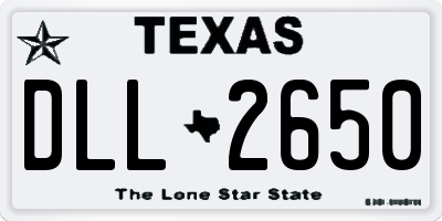 TX license plate DLL2650