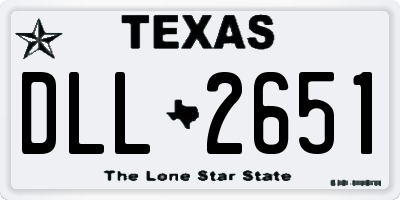 TX license plate DLL2651