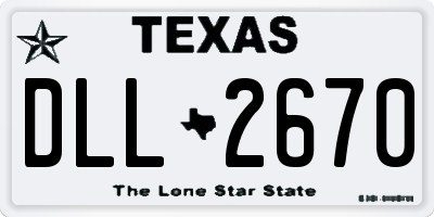 TX license plate DLL2670