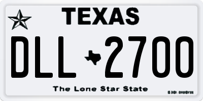 TX license plate DLL2700