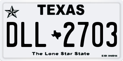 TX license plate DLL2703