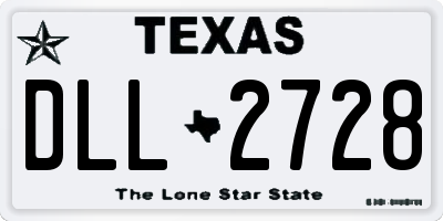 TX license plate DLL2728