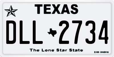 TX license plate DLL2734
