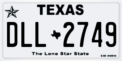TX license plate DLL2749