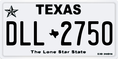 TX license plate DLL2750