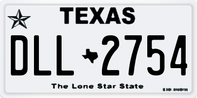 TX license plate DLL2754