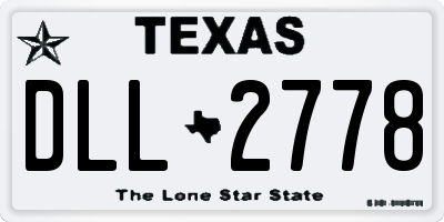 TX license plate DLL2778
