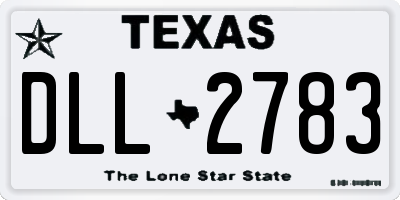 TX license plate DLL2783