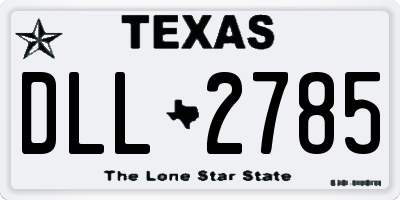 TX license plate DLL2785