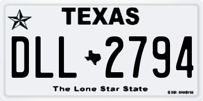 TX license plate DLL2794