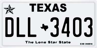 TX license plate DLL3403