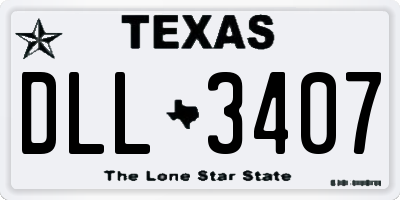 TX license plate DLL3407