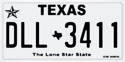 TX license plate DLL3411