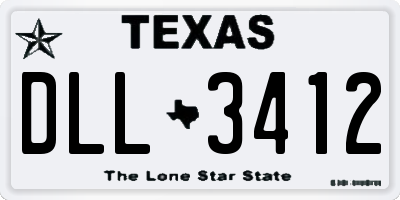 TX license plate DLL3412
